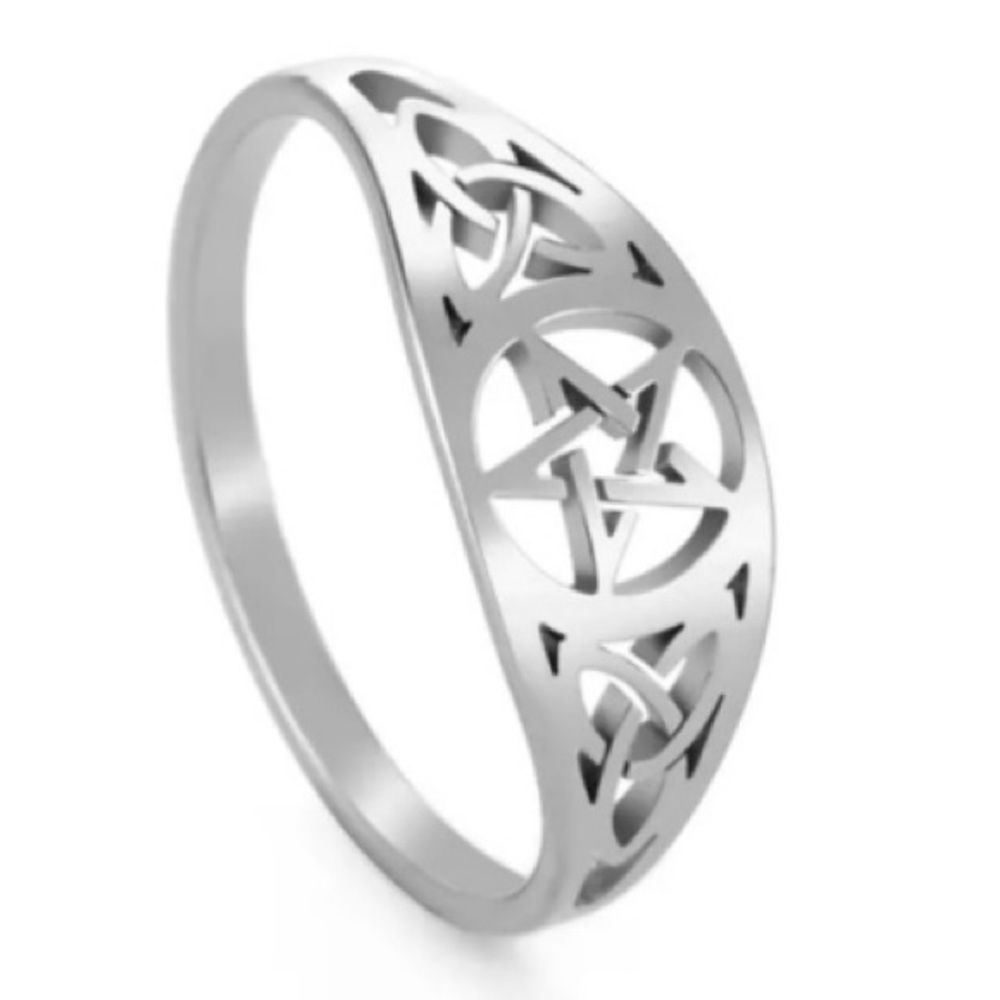 Pentagram ring brand new witch jewelry Halloween silver Pentacle Spooky Goth